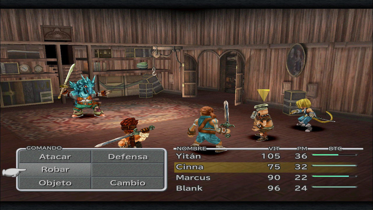 La primera batalla en forma de tutorial que disputamos en Final Fantasy IX